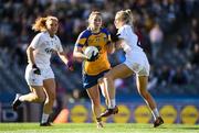 25 September 2016; Ailish Considine of Clare in action against Rachel Cribbin of Kildare during the TG4 Ladies Football All-Ireland Intermediate Football Championship Final match between Clare and Kildare at Croke Park in Dublin.  Photo by Brendan Moran/Sportsfile