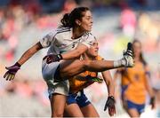 25 September 2016; Aisling Holton of Kildare scores a point during the TG4 Ladies Football All-Ireland Intermediate Football Championship Final match between Clare and Kildare at Croke Park in Dublin.  Photo by Seb Daly/Sportsfile