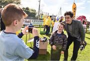 25 September 2016; Former Republic of Ireland International Keith Andrews has his picture taken with Aaron Chamberlain, aged 10, by Sean Lohan, aged 11, both from Newbridge, Co. Galway  during the Aviva FAI Club of the Year Community Day with Shiven Rovers at Newbridge in Co. Galway Photo by David Maher/Sportsfile