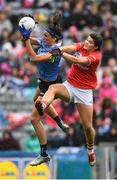 25 September 2016; Niamh McEvoy of Dublin in action against Marie Ambrose of Cork during the Ladies Football All-Ireland Senior Football Championship Final match between Cork and Dublin at Croke Park in Dublin. Photo by Brendan Moran/Sportsfile