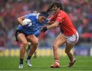 25 September 2016; Niamh McEvoy of Dublin in action against Marie Ambrose of Cork during the Ladies Football All-Ireland Senior Football Championship Final match between Cork and Dublin at Croke Park in Dublin. Photo by Brendan Moran/Sportsfile