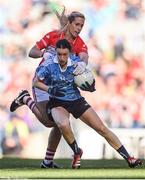 25 September 2016; Sinéad Aherne of Dublin in action against Bríd Stack of Cork during the Ladies Football All-Ireland Senior Football Championship Final match between Cork and Dublin at Croke Park in Dublin.  Photo by Seb Daly/Sportsfile