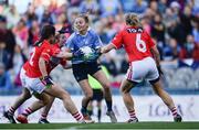 25 September 2016; Nicole Owens of Dublin in action against Marie Ambrose, left, Róisín Phelan, centre, and Deirdre O'Reilly of Cork during the Ladies Football All-Ireland Senior Football Championship Final match between Cork and Dublin at Croke Park in Dublin.  Photo by Seb Daly/Sportsfile