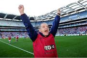 25 September 2016; Cork manager Ephie Fitzgerald celebrates his side's victory following the Ladies Football All-Ireland Senior Football Championship Final match between Cork and Dublin at Croke Park in Dublin.  Photo by Seb Daly/Sportsfile
