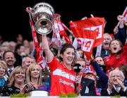 25 September 2016; Captain Ciara O'Sullivan of Cork lift the cup following her side's victory after the Ladies Football All-Ireland Senior Football Championship Final match between Cork and Dublin at Croke Park in Dublin.  Photo by Seb Daly/Sportsfile