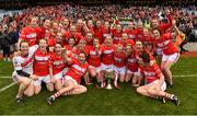 25 September 2016; The Cork team celebrate with the Brendan Martin Cup after winning the Ladies Football All-Ireland Senior Football Championship Final match between Cork and Dublin at Croke Park in Dublin.  Photo by Brendan Moran/Sportsfile