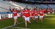 25 September 2016; The Cork team celebrate with the Brendan Martin Cup after winning the Ladies Football All-Ireland Senior Football Championship Final match between Cork and Dublin at Croke Park in Dublin.  Photo by Brendan Moran/Sportsfile