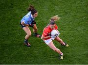 25 September 2016; Annie Walsh of Cork in action against Niamh Collins of Dublin during the Ladies Football All-Ireland Senior Football Championship Final match between Cork v Dublin at Croke Park in Dublin.  Photo by Piaras Ó Mídheach/Sportsfile