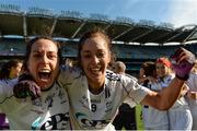 25 September 2016; Noelle Earley, left, and Aisling Holton of Kildare celebrate after the TG4 Ladies Football All-Ireland Intermediate Football Championship Final match between Clare and Kildare at Croke Park in Dublin.  Photo by Piaras Ó Mídheach/Sportsfile