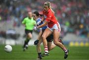25 September 2016; Bríd Stack of Cork in action against Sinéad Aherne of Dublin during the Ladies Football All-Ireland Senior Football Championship Final match between Cork and Dublin at Croke Park in Dublin.  Photo by Brendan Moran/Sportsfile