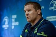 26 September 2016; Leinster scrum coach John Fogarty during a press conference at UCD in Belfield, Dublin. Photo by Seb Daly/Sportsfile