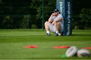 26 September 2016; Cian Healy of Leinster sits out squad training at UCD in Belfield, Dublin. Photo by Seb Daly/Sportsfile