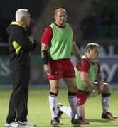 23 September 2016; Ulster assistant coach Joe Bakarat, left and Rory Best ahead of the Guinness PRO12 Round 4 match between Glasgow Warriors and Ulster at Scotstoun Stadium in Glasgow. Photo by Paul Devlin/Sportsfile