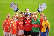 1 February 2011; In attendance at the launch of the 2011 Bord Gáis Energy Ladies National Football League, were, from left, Catherine McAlinden and Meabh Moriarty, Armagh, Mary Nevin, Dublin, Amy O'Shea, Cork, Susan Byrne, Louth, Dublin goalkeeper Cliodhna O'Connor, Kathryn Boden, Down, Kyla Trainor, Down, Fiona McHale, Mayo, Roseanna Heaney, Louth and Michelle Carey, Roscommon. Croke Park, Dublin. Picture credit: Brendan Moran / SPORTSFILE