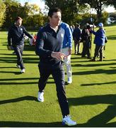 27 September 2016; Rory McIlroy of Europe after the team photocalls at The 2016 Ryder Cup Matches at the Hazeltine National Golf Club in Chaska, Minnesota, USA. Photo by Ramsey Cardy/Sportsfile