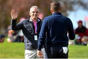 27 September 2016; Paul McGinley, left, with Sergio Garcia of Europe during a practice session ahead of The 2016 Ryder Cup Matches at the Hazeltine National Golf Club in Chaska, Minnesota, USA. Photo by Ramsey Cardy/Sportsfile