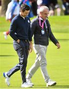 27 September 2016; Rory McIlroy of Europe with Paul McGinley during a practice session ahead of The 2016 Ryder Cup Matches at the Hazeltine National Golf Club in Chaska, Minnesota, USA. Photo by Ramsey Cardy/Sportsfile