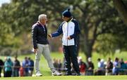 27 September 2016; Europe vice-captain Sam Torrance, right, with Paul McGinley during a practice session ahead of The 2016 Ryder Cup Matches at the Hazeltine National Golf Club in Chaska, Minnesota, USA. Photo by Ramsey Cardy/Sportsfile