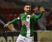 27 September 2016; Sean Maguire of Cork City celebrates after scoring his sides second goal during the SSE Airtricity League Premier Division match between Cork City and Galway United at Turners Cross in Cork. Photo by David Maher/Sportsfile