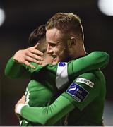 27 September 2016; Sean Maguire, left of Cork City celebrates with Kevin O'Connor after scoring his sides second goal during the SSE Airtricity League Premier Division match between Cork City and Galway United at Turners Cross in Cork. Photo by David Maher/Sportsfile
