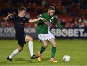 27 September 2016; Kevin O'Connor of Cork City in action against Conor Melody of Galway United during the SSE Airtricity League Premier Division match between Cork City and Galway United at Turners Cross in Cork. Photo by David Maher/Sportsfile