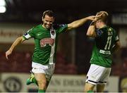 27 September 2016; Dave Mulcahy, left of Cork City celebrates after scoring his sides fourth goal with teammate Stephen Dooley during the SSE Airtricity League Premier Division match between Cork City and Galway United at Turners Cross in Cork. Photo by David Maher/Sportsfile