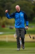 27 September 2016; Former Ireland and Munster rugby player Paul O’Connell of Europe celebrates following a putt during the Celebrity Matches at The 2016 Ryder Cup Matches at the Hazeltine National Golf Club in Chaska, Minnesota, USA. Photo by Ramsey Cardy/Sportsfile