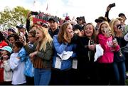 27 September 2016; Spectators react after meeting singer Niall Horan during the Celebrity Matches at The 2016 Ryder Cup Matches at the Hazeltine National Golf Club in Chaska, Minnesota, USA. Photo by Ramsey Cardy/Sportsfile