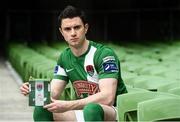 28 September 2016; John Dunleavy, Cork City pictured with his FIFA 17 SSE Airtricity League Club Pack. Featuring the individual club crest of all 12 Premier Division teams, Irish fans from across the country can show their support and download this special sleeve for free when the game launches this #FIFA17THURSDAY.  Photo by David Maher/Sportsfile