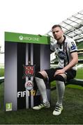 28 September 2016; Ciaran Kilduff, Dundalk FC, pictured with his FIFA 17 SSE Airtricity League Club Pack. Featuring the individual club crest of all 12 Premier Division teams, Irish fans from across the country can show their support and download this special sleeve for free when the game launches this #FIFA17THURSDAY.  Photo by David Maher/Sportsfile