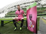 28 September 2016;  Gary Delaney, Wexford Youths, pictured with his FIFA 17 SSE Airtricity League Club Pack. Featuring the individual club crest of all 12 Premier Division teams, Irish fans from across the country can show their support and download this special sleeve for free when the game launches this #FIFA17THURSDAY. Photo by David Maher/Sportsfile