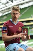 28 September 2016;  Vinny Faherty, Galway United, pictured with his FIFA 17 SSE Airtricity League Club Pack. Featuring the individual club crest of all 12 Premier Division teams, Irish fans from across the country can show their support and download this special sleeve for free when the game launches this #FIFA17THURSDAY.  Photo by David Maher/Sportsfile
