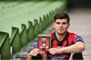 28 September 2016; Conor Powell, Longford Town, pictured with his FIFA 17 SSE Airtricity League Club Pack. Featuring the individual club crest of all 12 Premier Division teams, Irish fans from across the country can show their support and download this special sleeve for free when the game launches this #FIFA17THURSDAY.  Photo by David Maher/Sportsfile