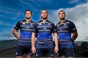28 September 2016; Canterbury has unveiled the new Leinster European jersey which will be worn for the first time against Castres in the opening round of the European Rugby Champions Cup on October 15th. The new Leinster European jersey is available exclusively from Life Style Sports – www.lifestylesports.com. Pictured are Leinster players, from left, Robbie Henshaw, Sean O'Brien and Rob Kearney at Poolbeg Lighthouse, North Bull Wall in Dublin. Photo by Stephen McCarthy/Sportsfile