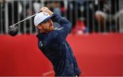 28 September 2016; Jimmy Walker of USA tees off on the first hole during a practice round ahead of The 2016 Ryder Cup Matches at the Hazeltine National Golf Club in Chaska, Minnesota, USA. Photo by Ramsey Cardy/Sportsfile