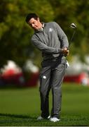 28 September 2016; Rory McIlroy of Europe plays a shot on the 11th hole during a practice round ahead of The 2016 Ryder Cup Matches at the Hazeltine National Golf Club in Chaska, Minnesota, USA.