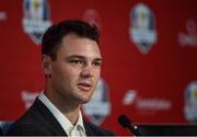 29 September 2016; Martin Kaymer of Europe during a press conference ahead of The 2016 Ryder Cup Matches at the Hazeltine National Golf Club in Chaska, Minnesota, USA. Photo by Ramsey Cardy/Sportsfile