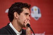 29 September 2016; Rafael Cabrera-Bello of Europe during a press conference ahead of The 2016 Ryder Cup Matches at the Hazeltine National Golf Club in Chaska, Minnesota, USA. Photo by Ramsey Cardy/Sportsfile
