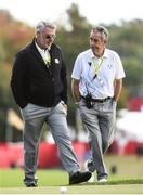 29 September 2016; Europe team captain Darren Clarke and Europe vice-captain Sam Torrance during a practice session ahead of The 2016 Ryder Cup Matches at the Hazeltine National Golf Club in Chaska, Minnesota, USA. Photo by Ramsey Cardy/Sportsfile