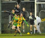 5 February 2011; Ross Donovan, Sean Davey, and Mark Quinn, Sligo, in action against Stephen Griffin and Colm McFadden, Donegal. Allianz Football League Division 2 Round 1, Donegal v Sligo, MacCumhaill Park, Ballybofey, Co. Donegal. Picture credit: Oliver McVeigh / SPORTSFILE