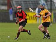 6 February 2011; Shelley Kehoe, Oulart-the-Ballagh, in action against Marie Duane, Killimor. All-Ireland Senior Camogie Club Championship Semi-Final, Killimor v Oulart-the-Ballagh, Duggan Park, Ballinasloe, Co. Galway. Picture credit: Brian Lawless / SPORTSFILE