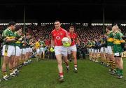 6 February 2011; Cork captain Noel O'Leary leads his side out ahead of the game. Allianz Football League Division 1 Round 1, Kerry v Cork, Austin Stack Park, Tralee, Co. Kerry. Picture credit: Stephen McCarthy / SPORTSFILE