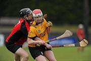 6 February 2011; Claire Conroy, Killimor, in action against Shauna Sinnott, Oulart-the-Ballagh. All-Ireland Senior Camogie Club Championship Semi-Final, Killimor v Oulart-the-Ballagh, Duggan Park, Ballinasloe, Co. Galway. Picture credit: Brian Lawless / SPORTSFILE