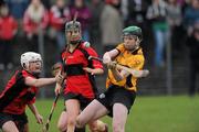 6 February 2011; Brenda Hanney, Killimor, in action against Mary Leacy, Oulart-the-Ballagh. All-Ireland Senior Camogie Club Championship Semi-Final, Killimor v Oulart-the-Ballagh, Duggan Park, Ballinasloe, Co. Galway. Picture credit: Brian Lawless / SPORTSFILE