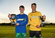 30 September 2016; SUBWAY® stores throughout Ireland today announced title sponsorship of the SFAI SUBWAY® Championship. The three year partnership continues SUBWAY® stores commitment to supporting grassroots and schools sports in Ireland. The competition, formerly known as the SFAI inter-League competitions, is played between League representative teams at the U-12, U-13, U-15 and U-16 age categories. In attendance are Dan Moulin of Shamrock Rovers, Co Dublin, left, and Vilius Labutis of Cabinteeley, Co Dublin, at NSC Abbotstown in Dublin. Photo by Sam Barnes/Sportsfile