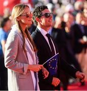 29 September 2016; Rory McIlroy of Europe with his fiancée Erica Stoll during the opening ceremony ahead of The 2016 Ryder Cup Matches at the Hazeltine National Golf Club in Chaska, Minnesota, USA Photo by Ramsey Cardy/Sportsfile