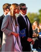 29 September 2016; Rory McIlroy of Europe with his fianceé Erica Stoll during the opening ceremony ahead of The 2016 Ryder Cup Matches at the Hazeltine National Golf Club in Chaska, Minnesota, USA Photo by Ramsey Cardy/Sportsfile