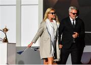 29 September 2016; Alison, left, and Darren Clarke, Captain of Europe, during the opening ceremony ahead of The 2016 Ryder Cup Matches at the Hazeltine National Golf Club in Chaska, Minnesota, USA Photo by Ramsey Cardy/Sportsfile