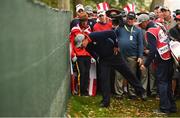 30 September 2016; Phil Mickelson of USA looks for the ball as he prepares to take their second shot on the 6th hole during the morning Foursomes Match against Rory McIlroy and Andy Sullivan of Europe at The 2016 Ryder Cup Matches at the Hazeltine National Golf Club in Chaska, Minnesota, USA. Photo by Ramsey Cardy/Sportsfile