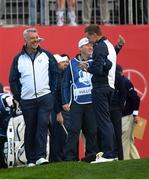 30 September 2016; Europe team captain Darren Clarke (L) during the morning Foursomes Matches at The 2016 Ryder Cup Matches at the Hazeltine National Golf Club in Chaska, Minnesota, USA. Photo by Ramsey Cardy/Sportsfile